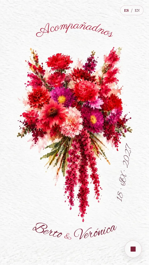 Cabecera de la invitación Acuarela Pasión