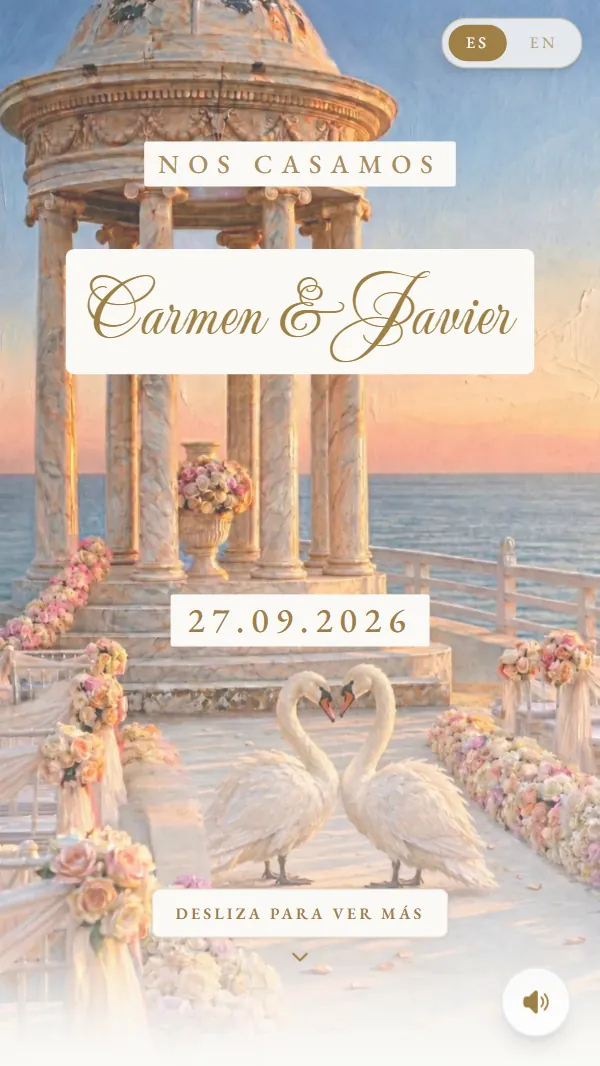 Cabecera de la invitación Lujo Neoclásico