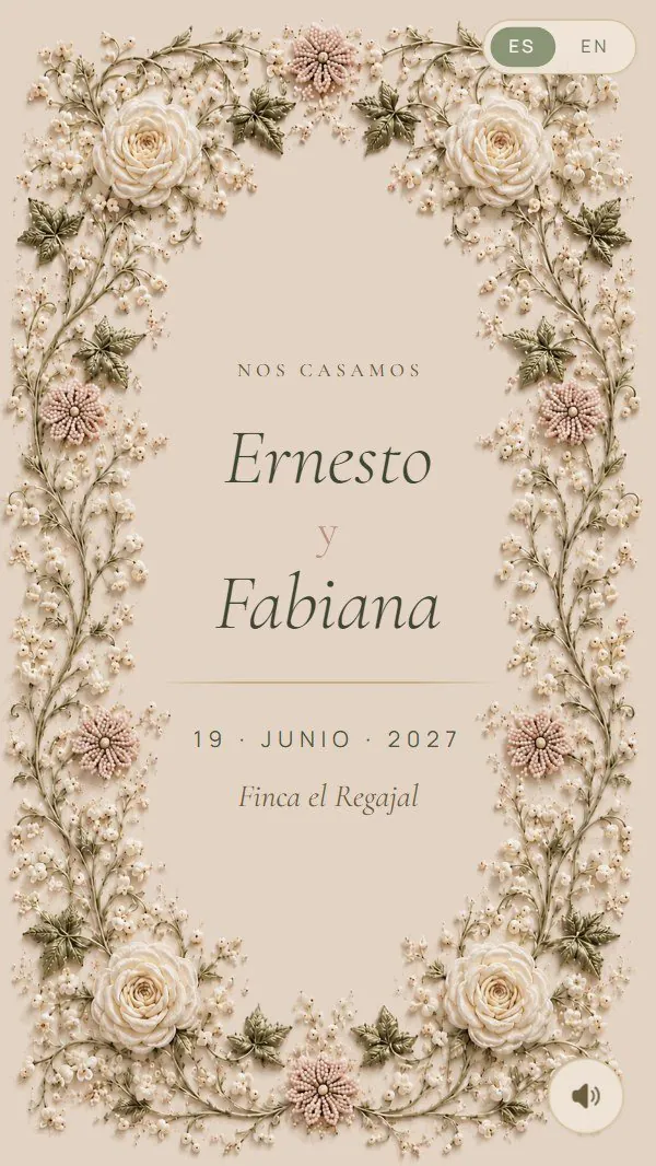 Cabecera de la invitación Textura Sublime
