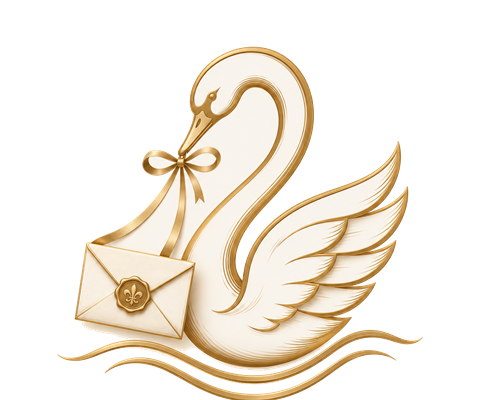 La Qualité — cisne con sobre lacrado