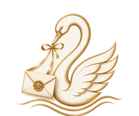 La Qualité — cisne con sobre lacrado